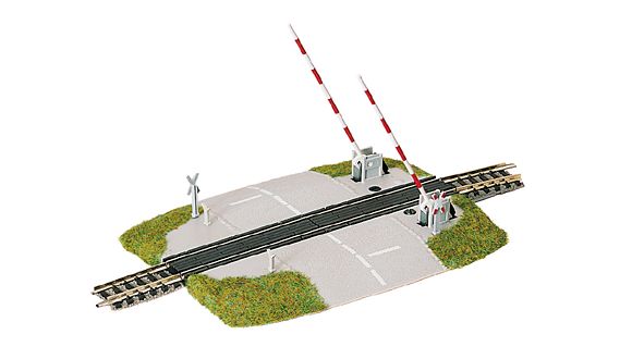 Level crossing with lifting gates<br /><a href='images/pictures/Fleischmann/12236.jpg' target='_blank'>Full size image</a>